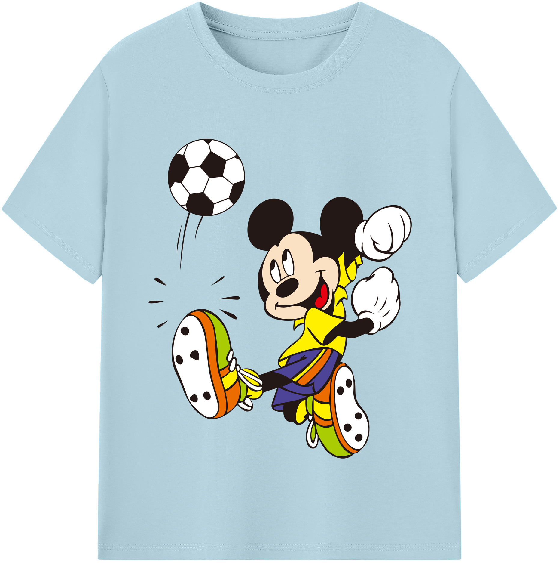 （画像用） ミッキーマウス Mickey Mouse 綿100％半袖Tシャツ（フロントプリント）